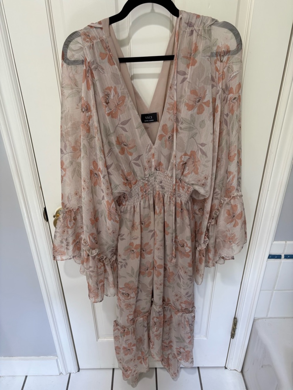 VICI Floral Maxi Dress in Blush and Sage